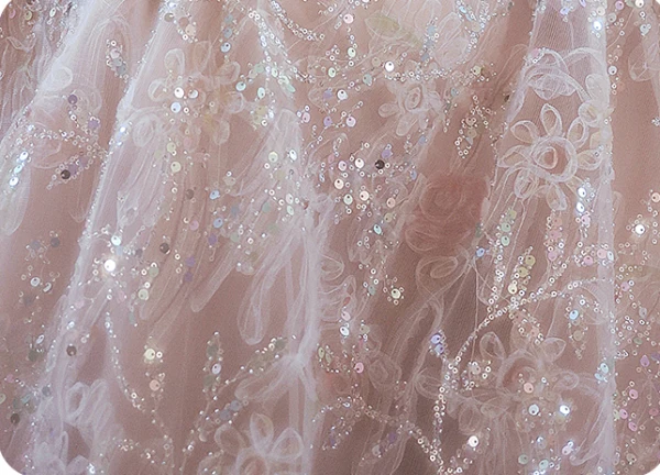 Charming Blushing Pink Beading Sequins Appliques Prom Dresses 2024 A-Line / Princess Square Neckline Sleeveless Backless Floor-Length / Long Prom Formal Dresses
