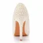 Elegante Weiß Perle Brautschuhe 2022 11 cm Stilettos Spitzschuh Hochzeit Pumps Hochhackige