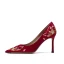 Chinese style Red Embroidered Wedding Shoes 2023 Leather Satin 9 cm Stiletto Heels Pointed Toe Wedding Pumps High Heels