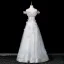 High End Himmelblau Handgefertigt Perlenstickerei Pailletten Applikationen Ballkleider 2025 A Linie Off Shoulder Ärmellos Rückenfreies Lange Ball Festliche Kleider