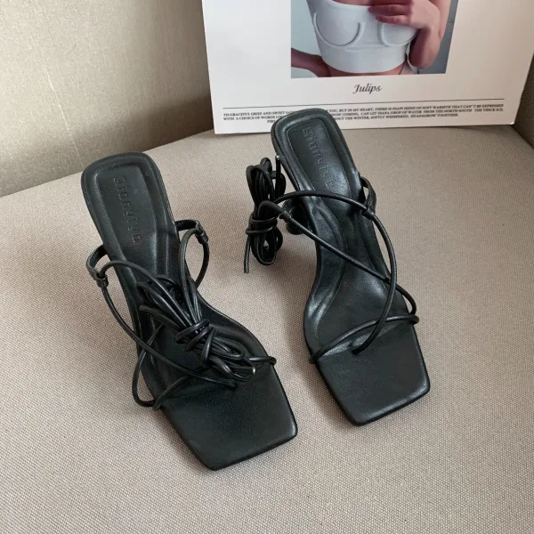 Street Wear Roman Sage Green Womens Sandals 2022 Ankle Strap 8 cm Stiletto Heels Open / Peep Toe Sandals High Heels