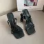 Street Wear Roman Sage Green Womens Sandals 2022 Ankle Strap 8 cm Stiletto Heels Open / Peep Toe Sandals High Heels