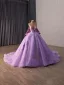High-end Purple Håndlaget Beading Perle Rhinestone Paljetter Ballkjoler 2026 Ballkjole Kjæreste Uten Ermer Ryggløse Chapel Train Formelle Kjoler