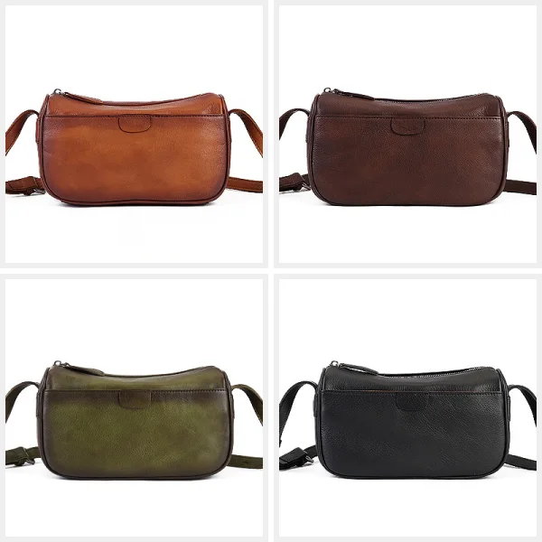 Modest / Simple Brown Casual Leather Handmade  Women's Bags Shoulder Bags 2023