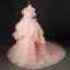 Charmant Pink Fallende Rüsche Durchbohrt Ballkleider 2022 Ballkleid Spaghettiträger Quaste Ärmellos Rückenfreies Schleife Stoffgürtel Hof-Schleppe Ball Festliche Kleider