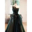 Fashion Dark Green Bow Prom Dresses 2023 A-Line / Princess Strapless Sleeveless Backless Floor-Length / Long Prom Formal Dresses