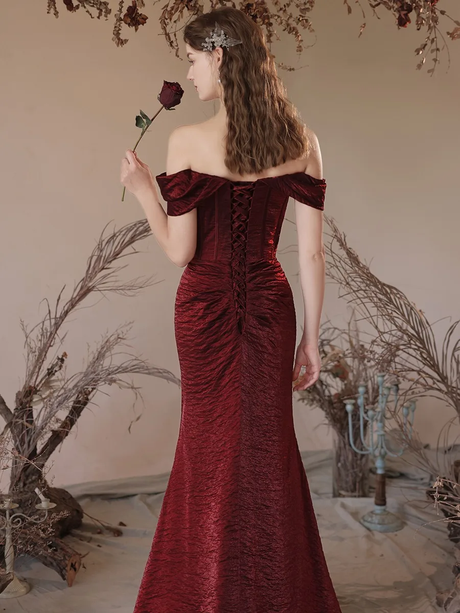 chinese dress ladies HONGIVEY Gorgeous Mermaid Formal Evening Dress Desined New 2024 Pink S