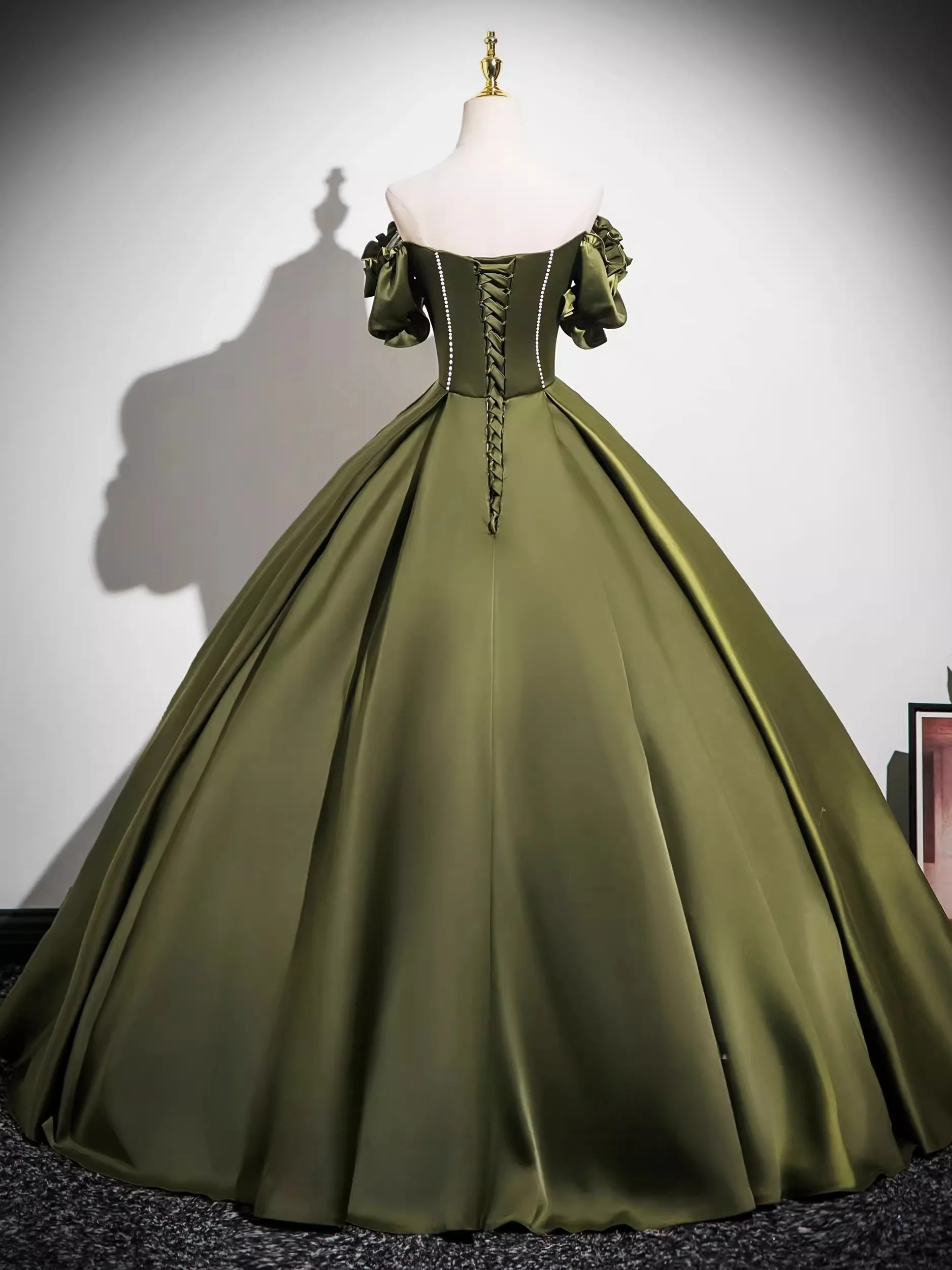 slim fit dress slacks Luuvis Women Dark Green Glitter Mermaid Open Back Long Corset Beaded Prom  Dress