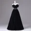 Vintage Negro Rhinestone Vestidos de gala 2026 Ball Gown Spaghetti Straps Manga Corta Sin Espalda Tul