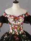 Flower Fairy Black Lace Flower Prom Dresses 2023 Ball Gown Off-The-Shoulder Short Sleeve Backless Floor-Length / Long Formal Dresses