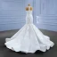 High-end White Trumpet / Mermaid Wedding Dresses 2022 High Neck Sleeveless Beading Rhinestone Tassel Pearl Lace Flower Chapel Train Wedding