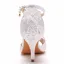 Chic / Beautiful White Lace Flower Summer Wedding Shoes 2023 Ankle Strap 7 cm Stiletto Heels Open / Peep Toe Wedding Sandals High Heels