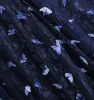 Schöne Marineblau Glanz Schmetterling Applikationen Ballkleider 2024 A Linie V-Ausschnitt Lange Ärmel Rückenfreies Lange Ball Festliche Kleider