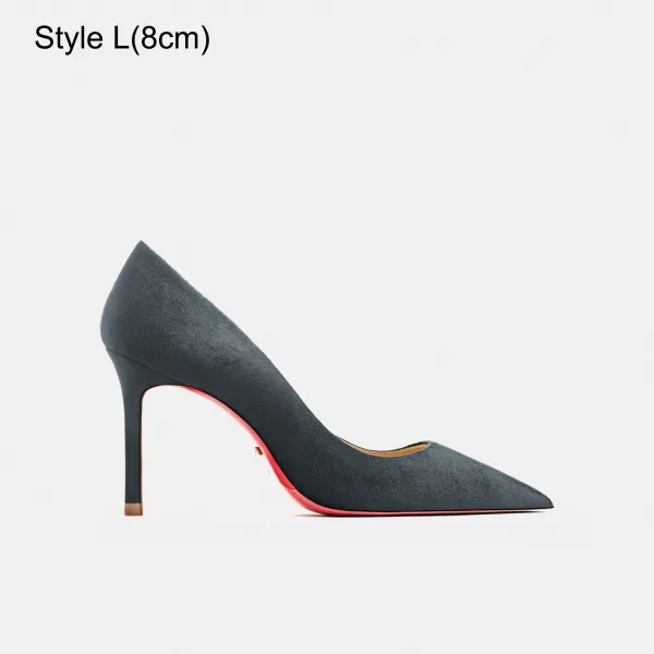 Fashion Black Suede Evening Party Pumps 2023 12 cm Stiletto Heels Pointed Toe Pumps High Heels