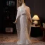 Luxury / Gorgeous Grey Handmade  Beading Pearl Sequins Evening Dresses 2025 Trumpet / Mermaid Scoop Neck Short Sleeve Floor-Length / Long Evening Party Formal Dresses