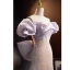 Mode Lavande Paillettes Robe De Soirée 2023 Trompette / Sirène De l'épaule Manches Courtes Dos Nu Noeud Train De Balayage Promo Robe De Ceremonie
