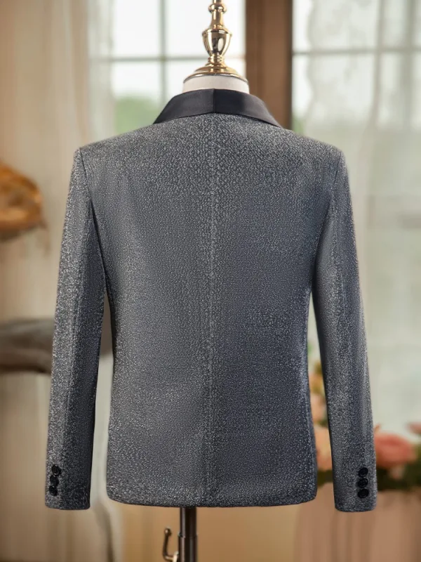 Grey 6-piece Long Sleeve Wedding Boys Wedding Suits 2024 Body Jewellery Coat Pants Shirt Tie Vest