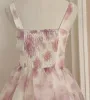 Modest / Simple White Printing Organza Prom Dresses 2023 A-Line / Princess Square Neckline Sleeveless Backless Short Prom Formal Dresses