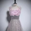 Bling Bling Blushing Pink Pearl Sequins Appliques Prom Dresses 2024 A-Line / Princess Spaghetti Straps Sleeveless Backless Floor-Length / Long Prom Formal Dresses