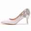Mooie / Prachtige Witte Rhinestone Bruidsschoenen 2025 7 cm Naaldhakken / Stiletto Spitse Neus Huwelijk Pumps Hoge Hakken