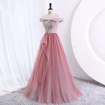 Chic Belle Rougissant Rose Paillettes Robe De Bal 2023 Princesse De L Épaule Sans Manches Dos Nu Longue Promo Robe De Ceremonie