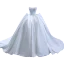High-end Ivory Lace Flower Satin Wedding Dresses 2023 Ball Gown Strapless Sleeveless Backless Royal Train Wedding