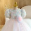 Chic / Beautiful Multi-Colors Birthday Flower Girl Dresses 2022 Ball Gown Scoop Neck Appliques Short Sleeve Short Flower Girl Dresses