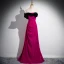 Chic / Beautiful Fuchsia Velvet Prom Dresses 2024 Trumpet / Mermaid Strapless Sleeveless Backless Floor-Length / Long Prom Formal Dresses