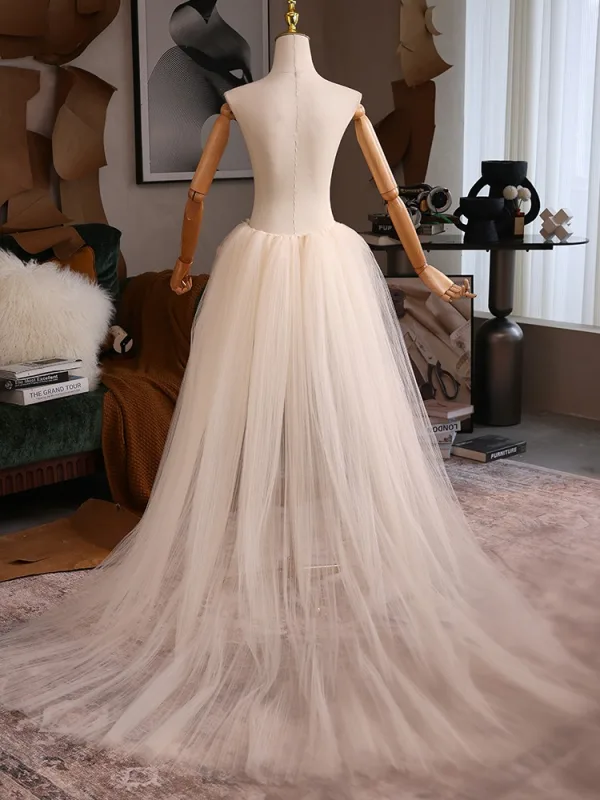 Chic / Belle Champagne Fait main Appliques Tulle Promo châle 2025 Encolure Dégagée