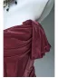 High-end Burgundy Evening Dresses 2025 Trumpet / Mermaid Strapless Sleeveless Backless Sweep Train Evening Party Formal Dresses