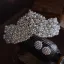 Vintage / Retro White Pearl Rhinestone Earrings Crown Wedding Bridal Hair Accessories 2025 Alloy