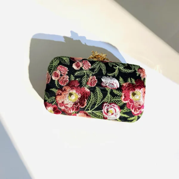 Vintage / Retro Navy Blue Pearl Embroidered Evening Party Clutch Bags 2023