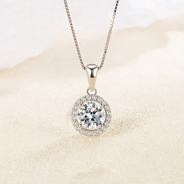 Mote Sølv Sterling Sølv Rhinestone Halskjeder Tilbehør 2023