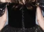 Charming Black Gold Beading Pearl Sequins Prom Dresses 2024 Ball Gown Off-The-Shoulder Short Sleeve Backless Floor-Length / Long Prom Formal Dresses
