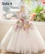 Chic / Beautiful White Beading Pearl Sequins Appliques Birthday Flower Girl Dresses 2025 Ball Gown Scoop Neck Sleeveless Backless Floor-Length / Long