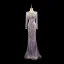 Luxe Charmant Lavande Fait main Perlage Faux Diamant Percé Robe De Soirée 2023 Trompette / Sirène Encolure Dégagée Manches Longues Tribunal Train Soirée Robe De Ceremonie