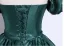 Vintage / Retro Dark Green Sequins Lace Flower Satin Prom Dresses 2025 Ball Gown Scoop Neck Short Sleeve Backless Floor-Length / Long Formal Dresses