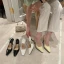 Modest / Simple Casual Summer White Womens Sandals 2022 9 cm Stiletto Heels Square Toe Womens Shoes High Heels