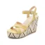 Fashion Yellow Street Wear Summer Womens Sandals 2022 11 cm Wedges Open / Peep Toe Sandals