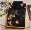 Chinese style Black Butterfly Printing Summer Tea-length Cheongsam 2024 Trumpet / Mermaid High Neck Sleeveless