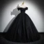 Charmant Schwarz Pailletten Ballkleider 2023 Ballkleid Off Shoulder Ärmellos Rückenfreies Lange Ball Festliche Kleider