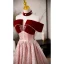 Chic / Beautiful Burgundy Beading Pearl Evening Dresses 2023 A-Line / Princess Off-The-Shoulder Short Sleeve Backless Floor-Length / Long Evening Party Formal Dresses