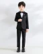 Modern / Fashion Black Long Sleeve Boys Wedding Suits 2023 Coat Pants Shirt Tie Vest Wedding