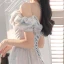Sparkly Grey Glitter Sequins Prom Dresses 2023 A-Line / Princess Scoop Neck Ruffle Short Sleeve Backless Floor-Length / Long Prom Formal Dresses