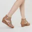 Roman Tan Street Wear Womens Sandals 2022 T-Strap 5 cm Wedges Open / Peep Toe Sandals