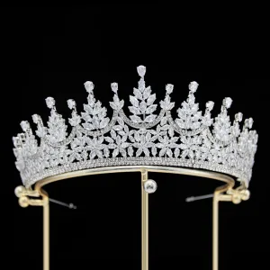 Bling Bling Srebrny Rhinestone Cyrkon Ozdoby Do Włosów Ślubne 2024 Stop Ślub Akcesoria