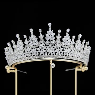 Bling Bling Srebrny Rhinestone Cyrkon Ozdoby Do Włosów Ślubne 2024 Stop Ślub Akcesoria