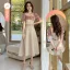 Modest / Simple Beige Bridesmaid Dresses 2022 A-Line / Princess Short Sleeve Backless Tea-length Bridesmaid