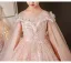Sparkly Blushing Pink Beading Sequins Birthday Flower Girl Dresses 2025 Ball Gown Scoop Neck Short Sleeve Floor-Length / Long