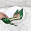 Sexy Dunkelgrün Krokodil-Muster Abend Spitzschuh Sandalen Damen 2023 12 cm Stilettos Sandaletten Hochhackige